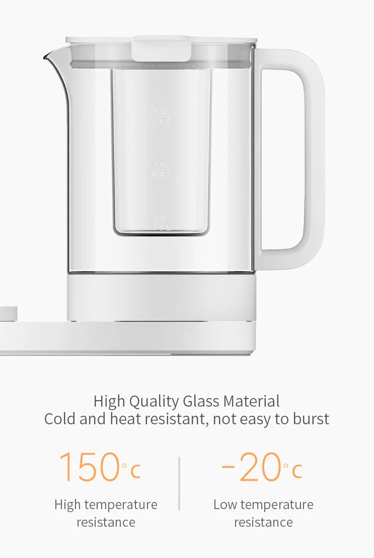XIAOMI Mijia 1.5L 1000 Вт Multi-function Smart Electric Skillet glass Electric Water чайники бутылка Mijia приложение дистанционное управление