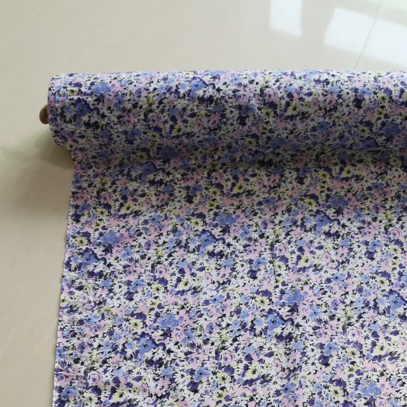 100 см* 135 см элегантная Цветочная шелковая хлопковая ткань для подкладки платья рубашки