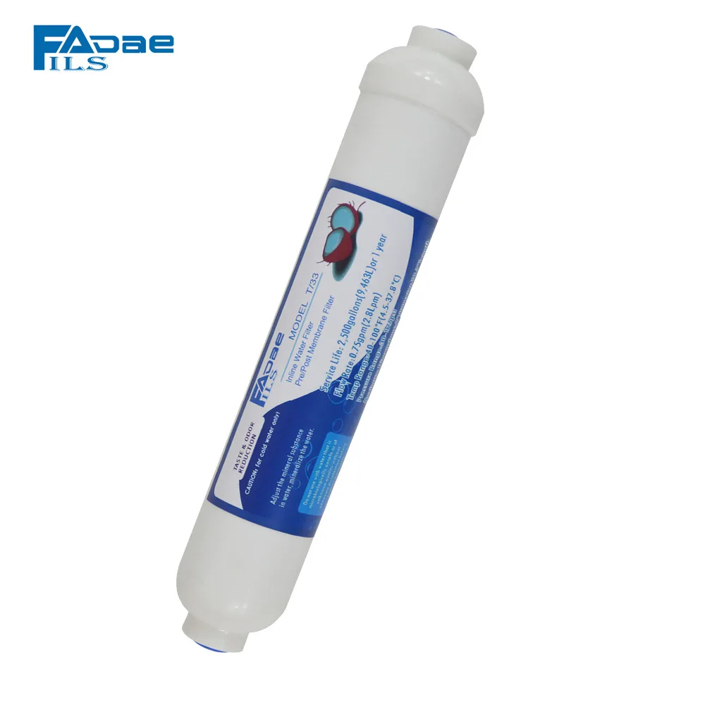 T33 Inline gac coconut carbon filter for water filters,refrigerators