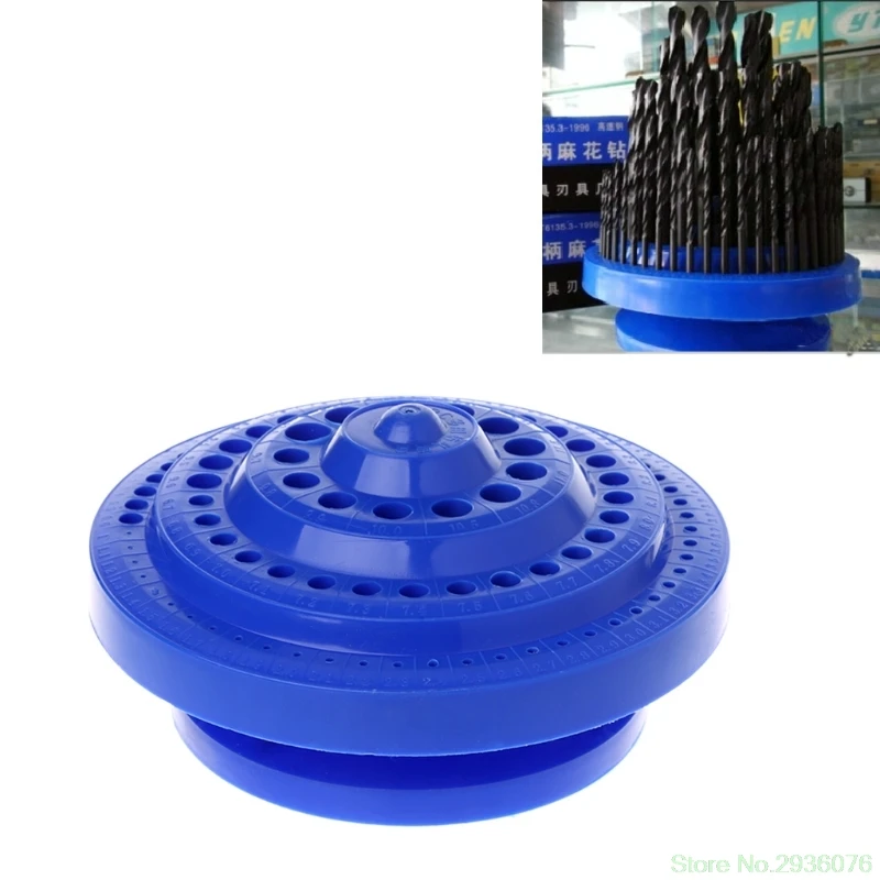 New Arrival Round Shape Hard Plastic Drill Bit Storage Case Organizer Blue Drop Shipping Support
