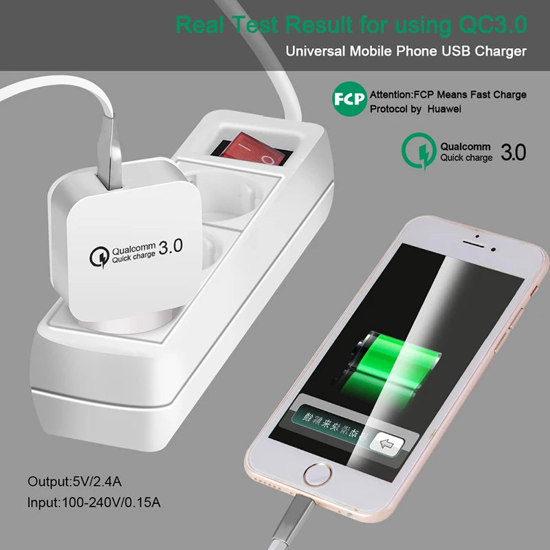 Быстрая зарядка 3 0 ЕС/США 18 Вт USB QC настенное дорожное Универсальное зарядное