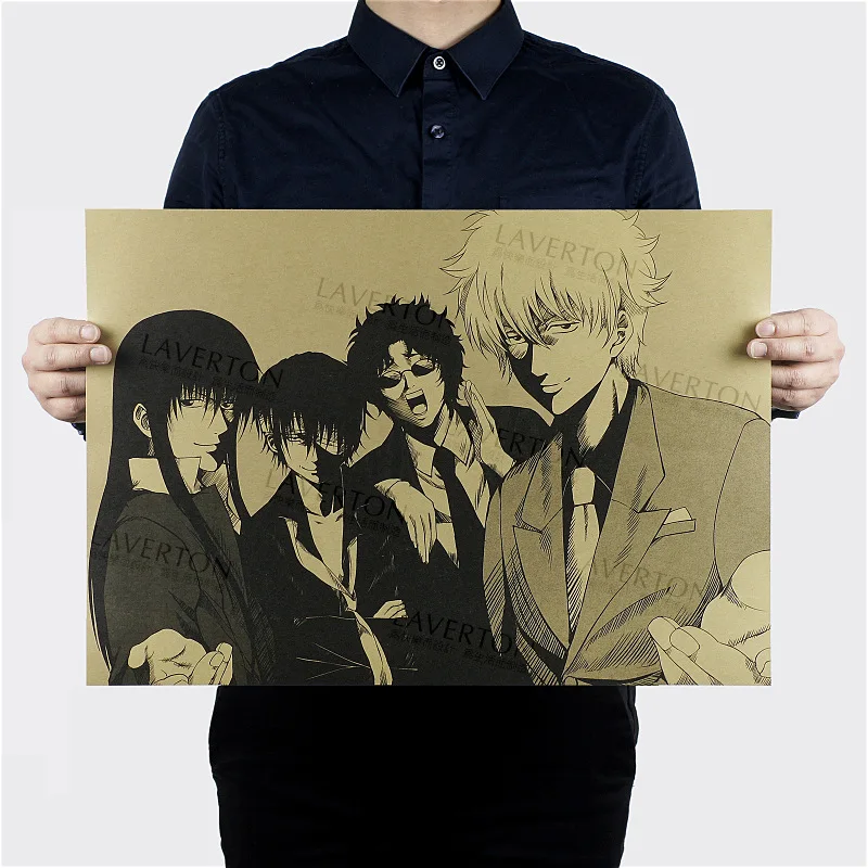 GINTAMA/Sakata Gintoki/классический японский мультфильм комикс/крафт-бумага/Бар плакат/Ретро плакат/декоративная живопись 51x35,5 см