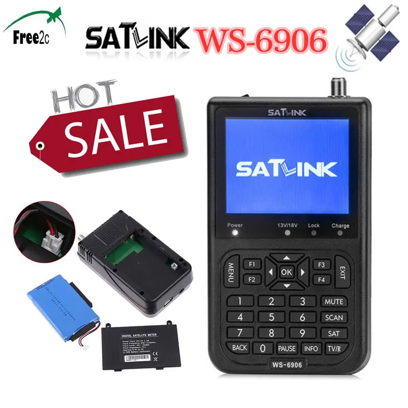 

Satlink WS-6906 3.5 inch DVB-S FTA Digital Satellite Signal Automatic Channel Search TV + Radio WS 6906 satellite Finder