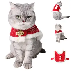 Новый рождественский декора кошки пальто 1 шт. Кошка Pet Костюмы плащ Рождество Pet наряды маленькая кошка костюм одежда пальто домашних