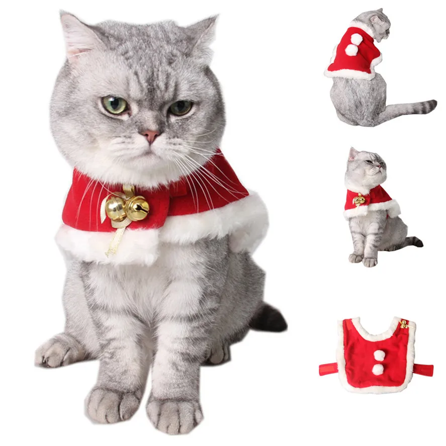 New Christmas Decor Cats Coats 1PC Cat Pet Clothing Cloak Xmas Pet