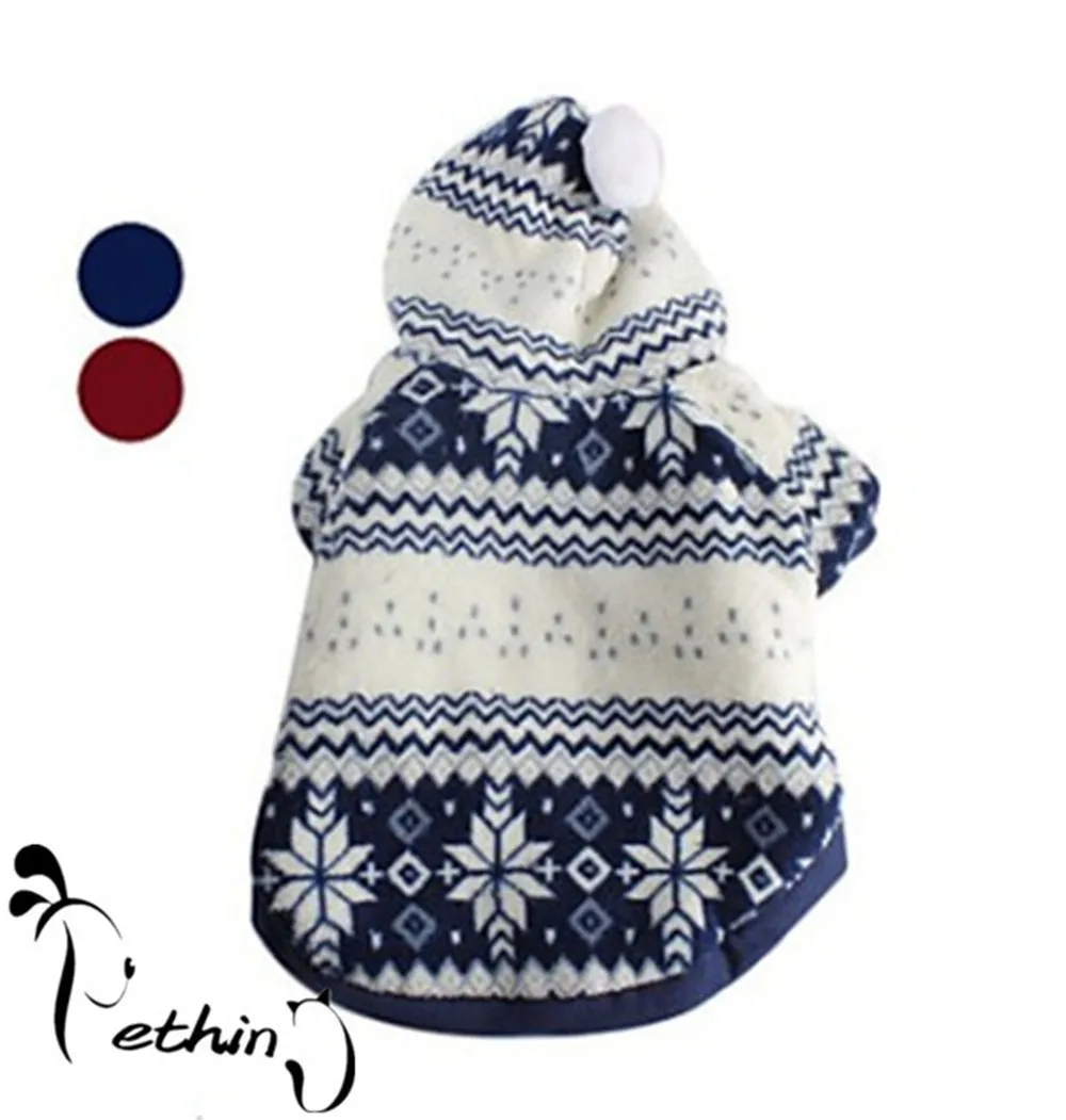 Модный Рождественский костюм для домашних животных одежда снежных собак пальто