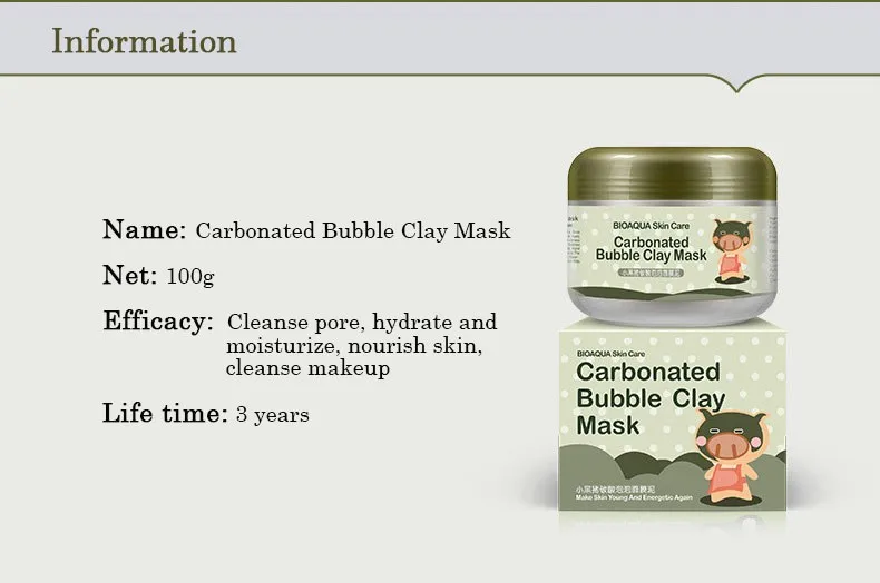 BIOAQUA газированная пузырчатая глина маска для лица для восстановления питания крем для лица увлажняющий уход за кожей отбеливающие маски для лица