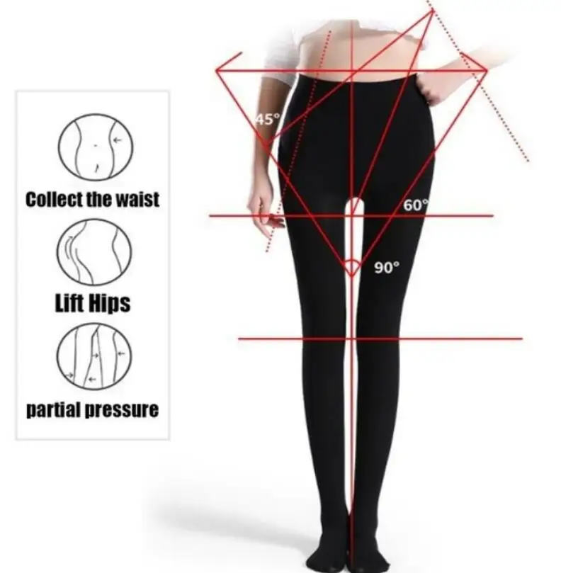 1 Pair Women Slim Tights Compression Stockings Foot Care Tool Pantyhose Varicose Veins Fat Calorie Burn Leg Shaping Stocking