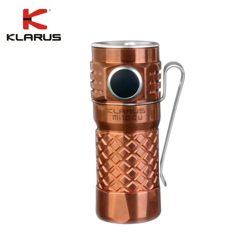 KLARUS Mi1C светодиодный фонарь Ti/Cu CREE XP-L HI V3 600LM мини титановый фонарь с 16340 литий-ионным перезаряжаемым аккумулятором для самообороны