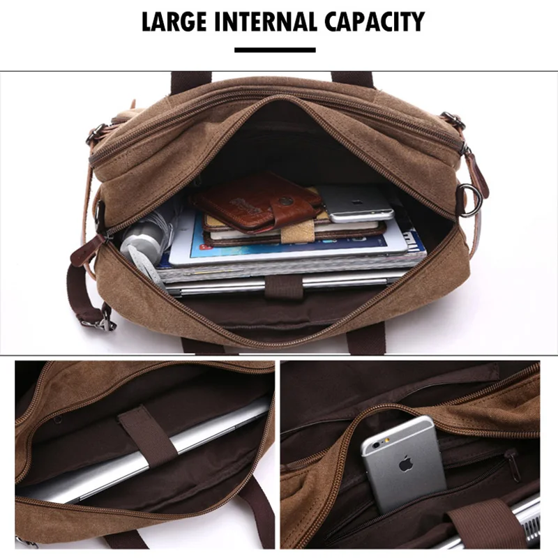 Для мужчин парусиновая Портфели дорожные сумки чемодан классические сумки через плечо сумка-шоппер большой Повседневное Бизнес карман для ноутбука XA138ZC