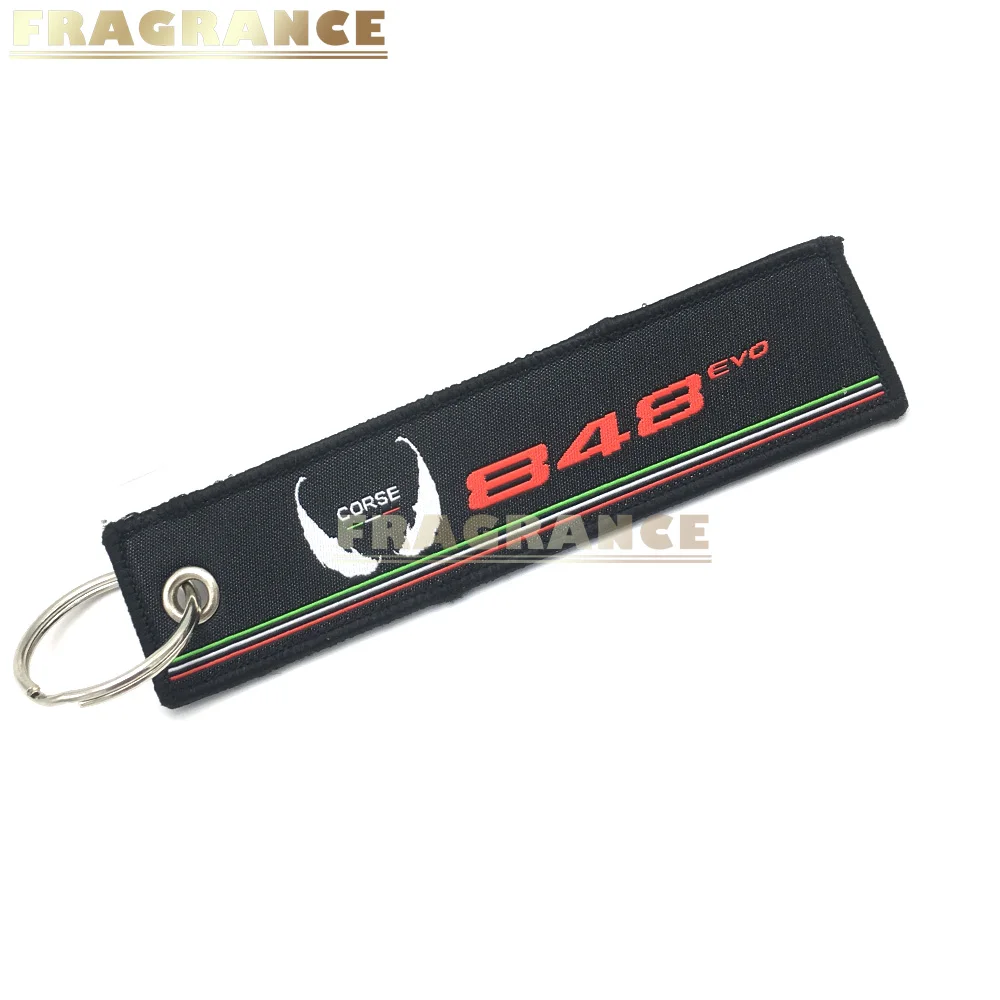 

Motorcycle Key Chain Woven Key Ring For Ducati 848 evo 848evo Label Chain Black Car Keychain