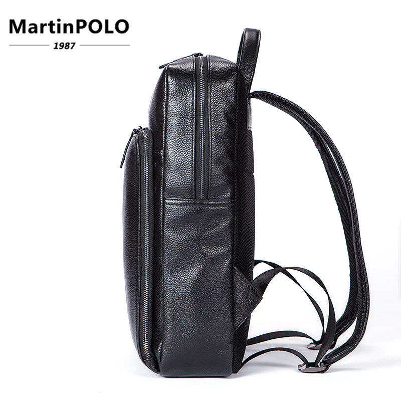 

Brand Men Women Business Laptop Genuine Leather Backpacks School Backpack for Girls Bolsas Mochila Female Black Travel Backbag