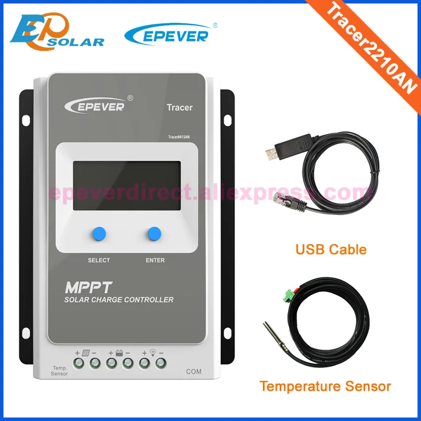 

Max PV input 100V tracer2210AN 20A 20amp+temperature sensor solar panel system regulators with lcd display 24v