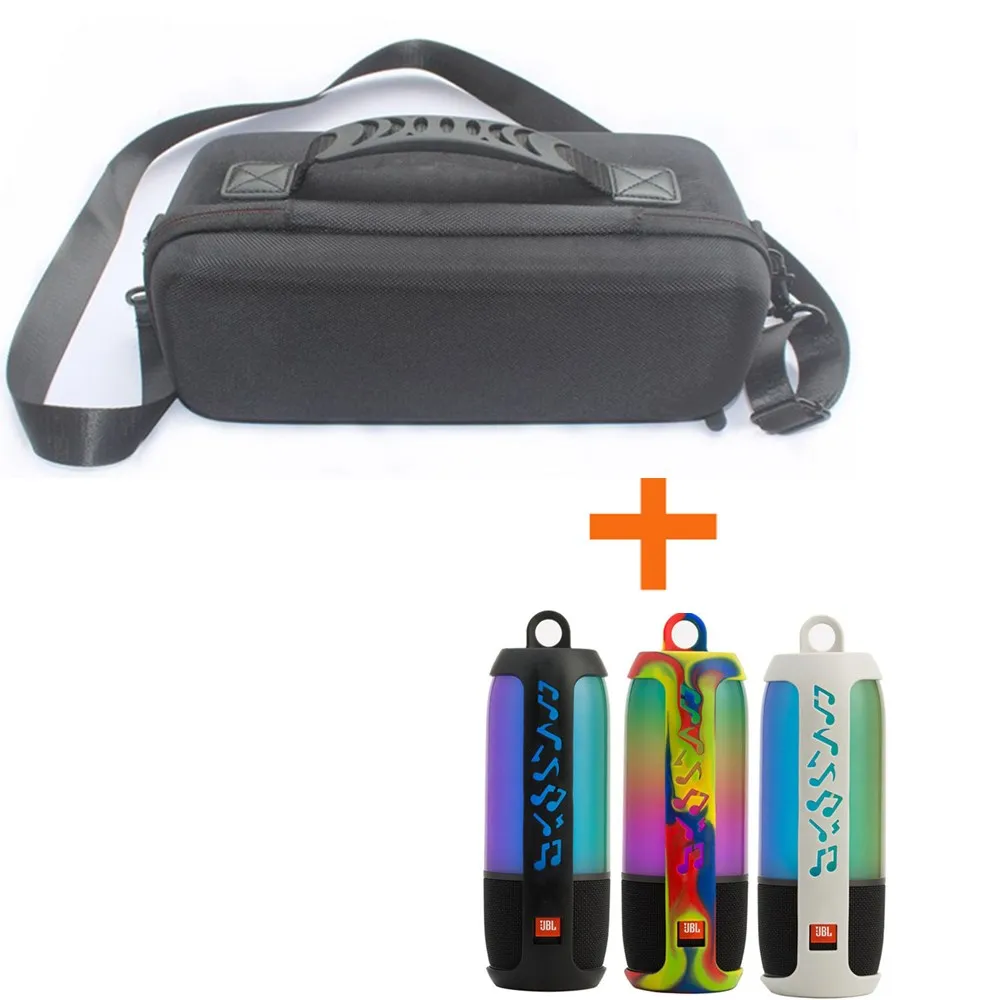 

2019 2 in 1 EVA Hard Zipper Storage Box Bag + Soft Silicone Cover Case For JBL Pulse 3 Bluetooth Speaker for JBL Pulse3 Column