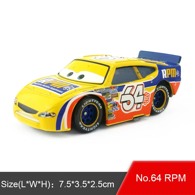 Disney Pixar Cars Racers цыпленок Хикс Молния Маккуин король NO.4-NO.123 1:55 металлические литые игрушки модель автомобиля для мальчиков Детский подарок - Цвет: No.64 RPM