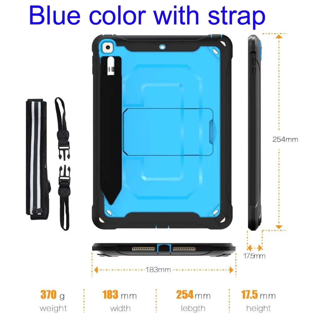 Противоударный сверхмощный чехол противоударный чехол Capa Funda Pencil Holder Funda Capa Cover для Apple iPad 9,7 //Air/Air2 Coque