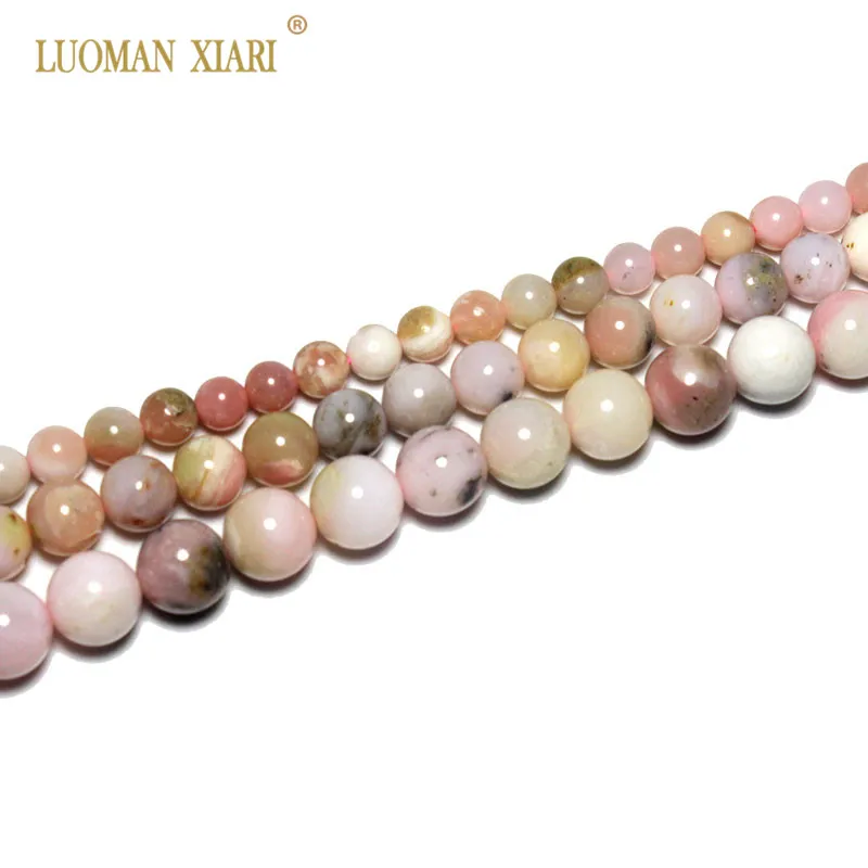 

Fine AAA+ 100% Natural Imported Pink Opal Gem Stone Beads For Jewelry Making DIY Bracelet Necklace 6/8/10 mm Strand 15''