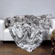 Натуральное натуральное меховое одеяло кролика меховой ковер украшение кровати одеяла-коврики и ковры для гостиной 240x240 см