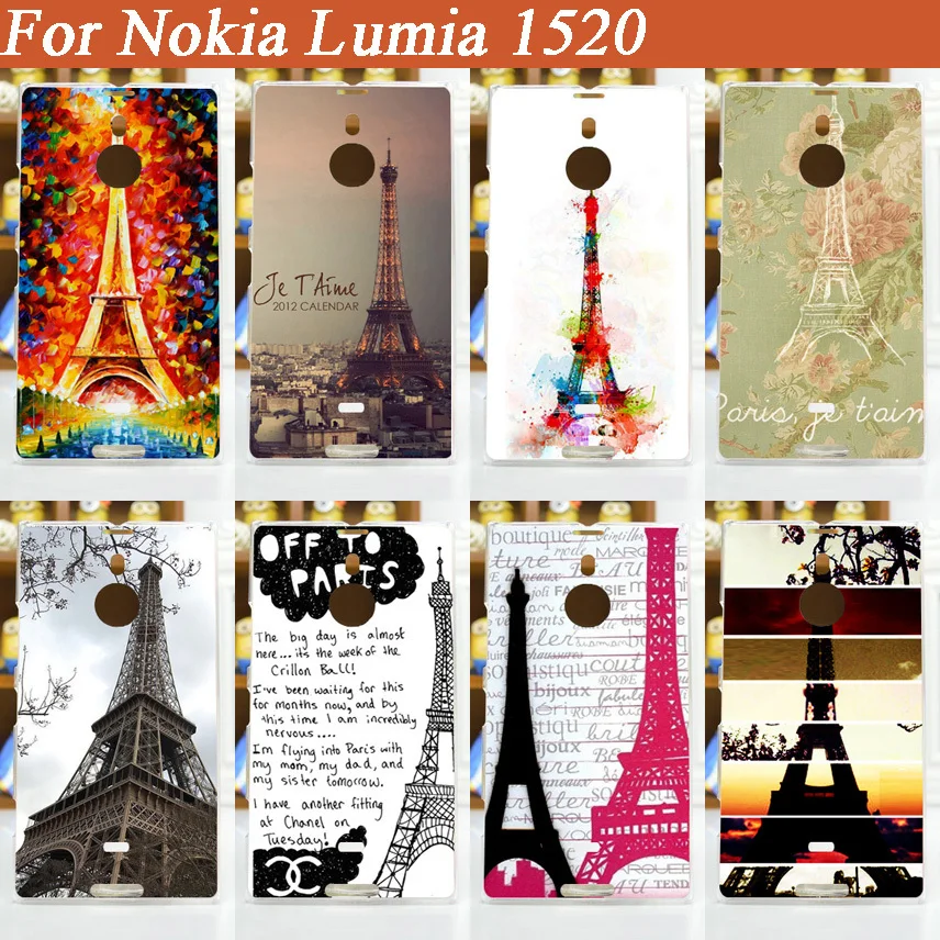 Жесткий чехол с узором для Nokia Lumia 1520 diy Окрашенные чехлы Эйфелевой башней горячая