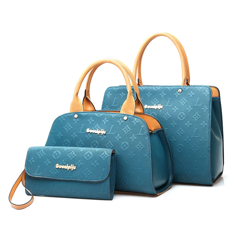 Luxury Brand All Match Women Handbag Sets 3pcs Embossed Lady Luxury Brand All Match Women Handbag Sets 3pcs Embossed Lady Shoulder Bag Clutches Fashion Leather Bags 4 Colors In Top Handle From