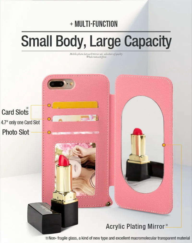 Mirror Case For iphone 7 Women Makeup Cases For Iphone X XR XS Max Flip Leather Cover For Iphon 6 6splus 7plus 8plus Drop Ship (6)