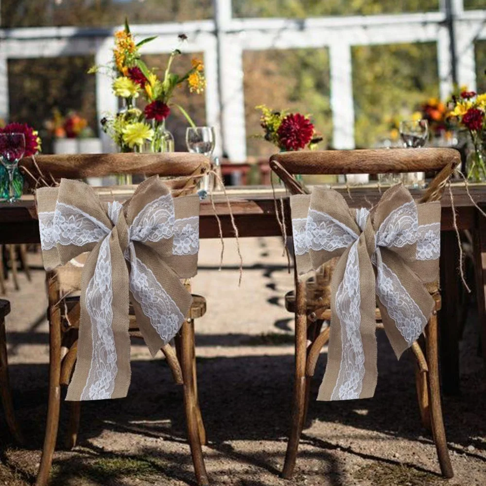 Rústico Decoração de Casamento Tampa Da Cadeira