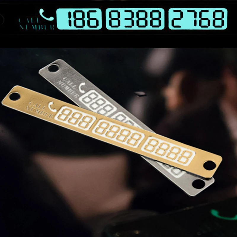 

Universal Car Luminous Temporary Parking Card Suckers Night Phone Number Card Plate for Car Stop Parking Sign Notice Number