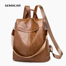 Women Casual Waterproof Backpack Ladie Bag Anti-theft Female Bagpack school bag high quality PU Leather Brown black