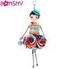 Bonsny shell crystal vestido de muñeca collar hecho a mano francés colgante muñeca 2016 noticias de joyería de moda de aleación de mujeres de la muchacha de flor ► Foto 1/6