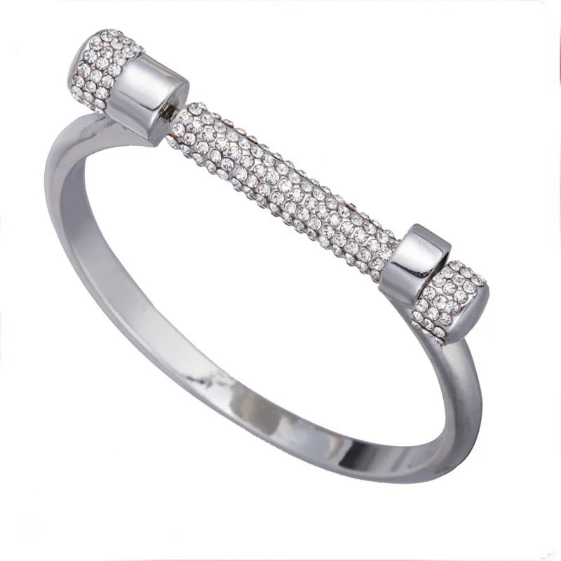 Horseshoe Crystal Cuff Bracelets For Women Fashion Jewelry Brand Design
