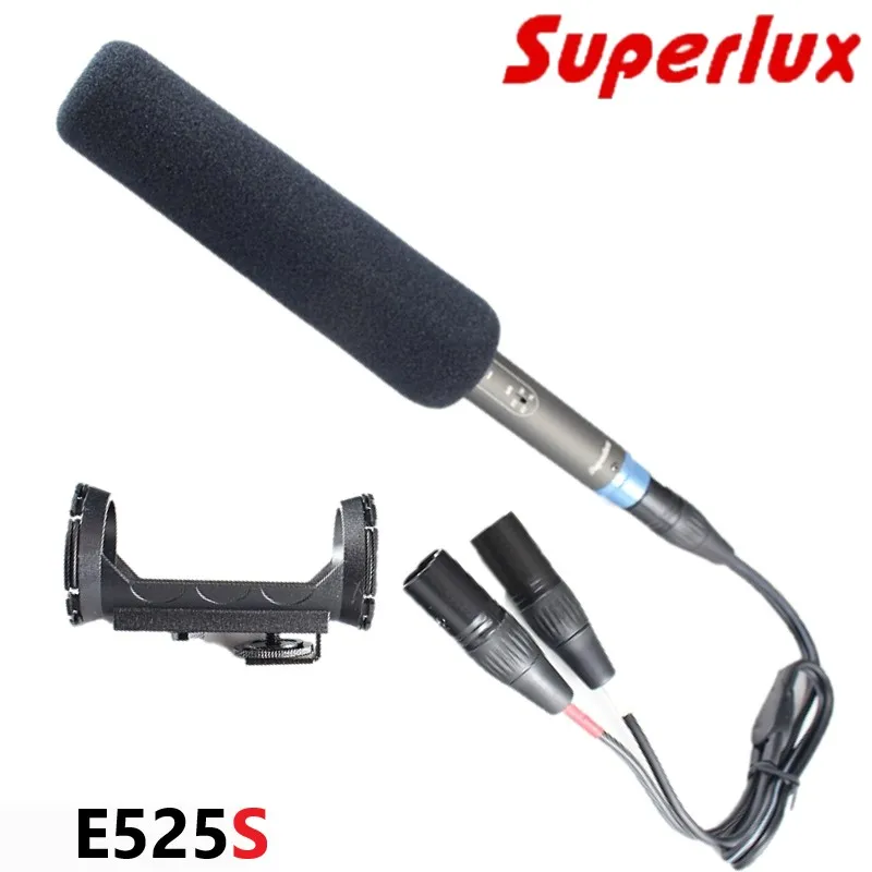 Superlux E525S Stereo condenser Shotgun Microphone interview microphone + XLR Lead for MS stereo recording | Электроника
