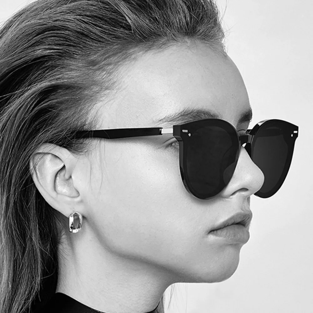 Retro frame mirror fashion spectacle frame flat glasses Polarized