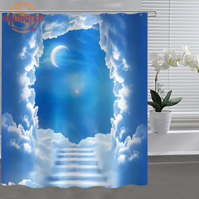 Creative ladder victory landscape Shower Curtain Eco-friendly Modern Fabric polyester Custom curtain Home Decor H331DC76B | Дом и сад