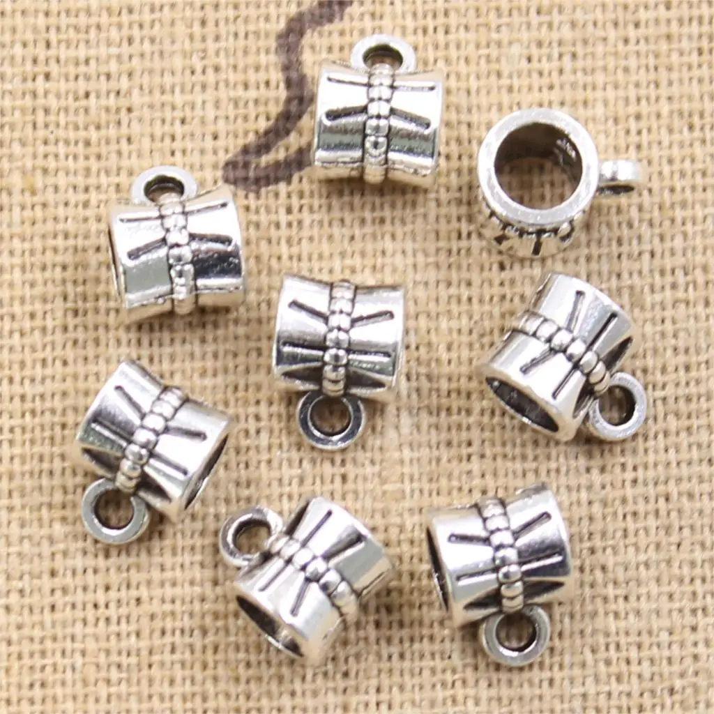 50pcs 10x7x7mm Necklace Bracelet Link 4.5mm Big Hole Bead Charm Fits