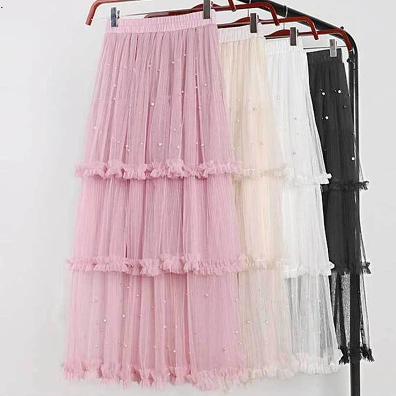 Рукоятка для тяжелого молотка бисерные марлевые юбки для торта женские плиссированные юбки длинные зимние Феи для девочек 8803 осень зима