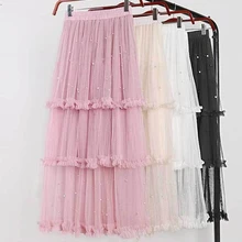 Рукоятка для тяжелого молотка бисерные марлевые юбки для торта женские плиссированные юбки длинные зимние Феи для девочек 8803 осень зима