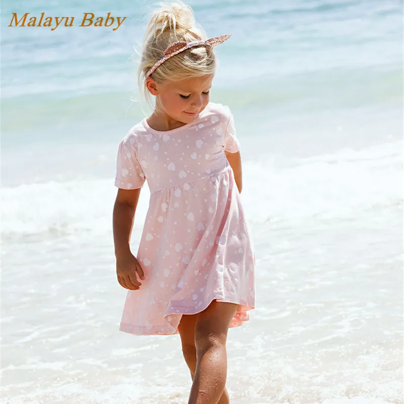 [Malayu Baby/] летнее платье для детей новая одежда малышей из хлопка с геометрическим