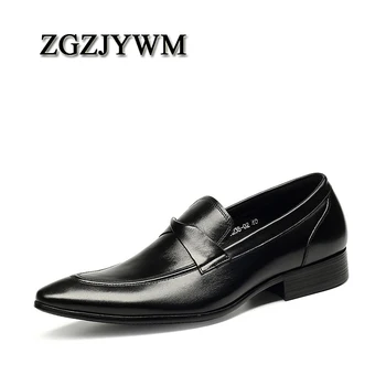 

ZGZJYWM Spring/Autumn Handmade Genuine Cow Leather Black/Red Slip-On Solid Dress Italian Wedding Men Formal Shoes