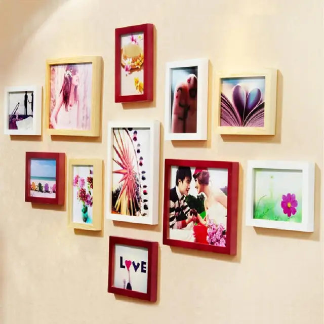 Creative A4 Size Hanging Photo Frame Wall Art Decor Wood Wall Mounted