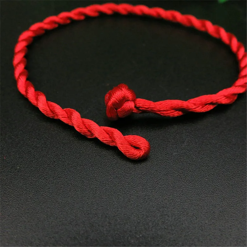 DIY Good Luck Red String of Fate Rope Charms Bracelet Women Friendship Bangle Handmade Cord