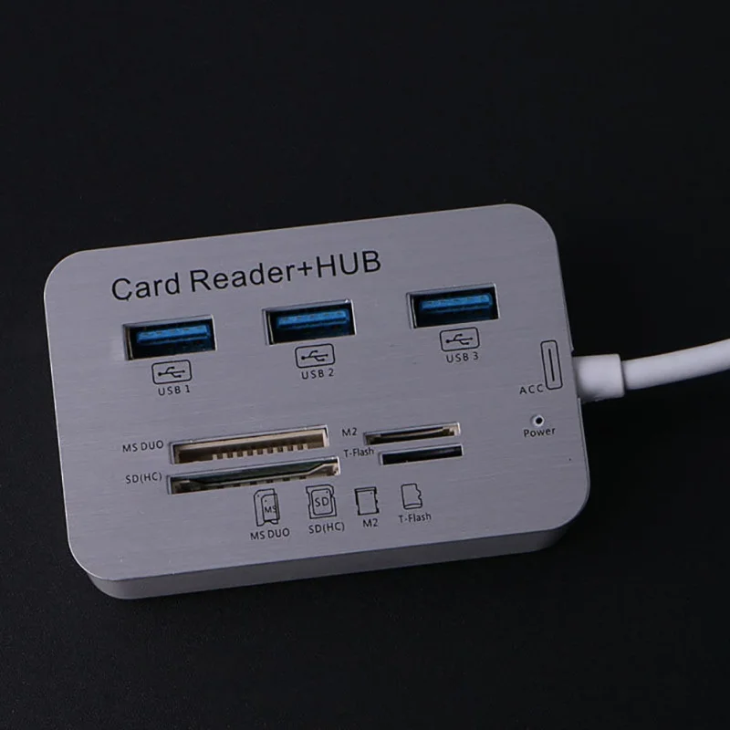 USB 3,0 мульти-функциональный хаб USB Интерфейс+ устройство для чтения карт памяти комбо-разветвитель Комбинации Высокое качество USB считыватель комбинированных карт 3 Порты