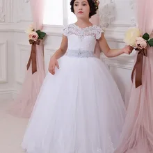 Сшитое белый бальное платье для свадьбы первое причастие платья для девушки кружевные аппликации цветочница платье с голубой орденской ленты