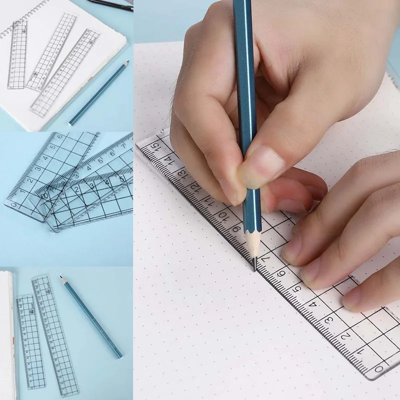 1 Pcs 15cm 18cm 20cm Transparent Simple Ruler Acrylic Ruler Learning Stationery Drawing School Supplies