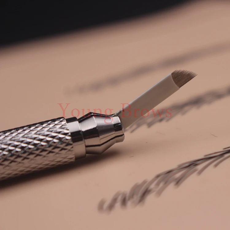16 Pins 0,2/0,22/0,25 мм CF и u-образный microblading иглы гамма-стерилизатор 3D брови одноразовые microblading лезвия