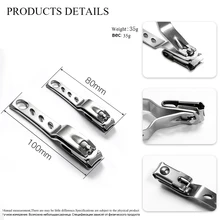 T-TIAO CLUB 1pc Professional Stainless Steel Nail Clipper Rotary Cuticle Nail Clipper Toenail Cutter Trimmer stainless steel nail clipper silver