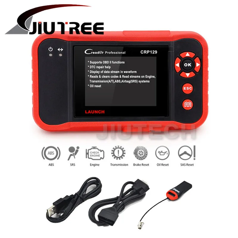Диагностический инструмент OBD2 Launch X431 Creader CRP129 CRP123 VII для ENG AT ABS SRS EPB Oil SAS reset CRP 129