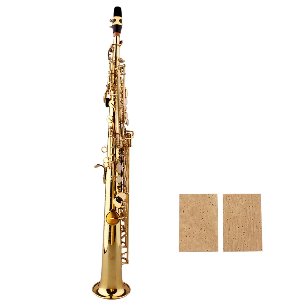 4Pcs 61 x 40 x 2mm Natural Saxophone Neck Cork Sheet for Soprano/Tenor/Alto Sax Parts