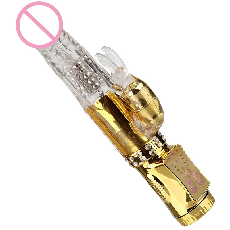  Free Shipping Golden Rabbit Vibrator Dildo Vibrador 36 functions Use 4 AA batteries, Erotic Sex Toys for Women, Sex Products 