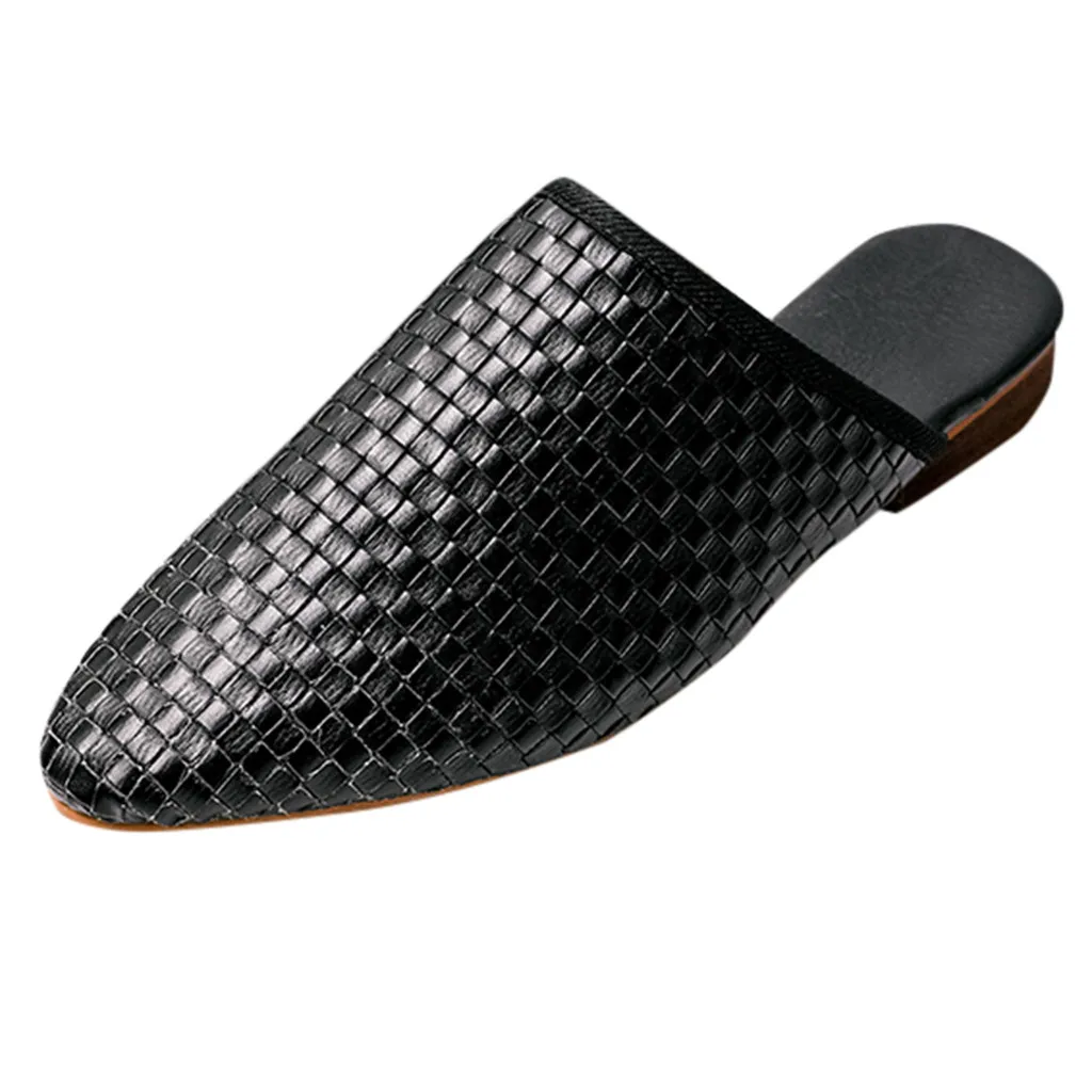

Women Weaving Pointed Toe Flip Flop Casual Shoes Slip-On Rome Style Sandals chaussures femme ete 2019 talon compens