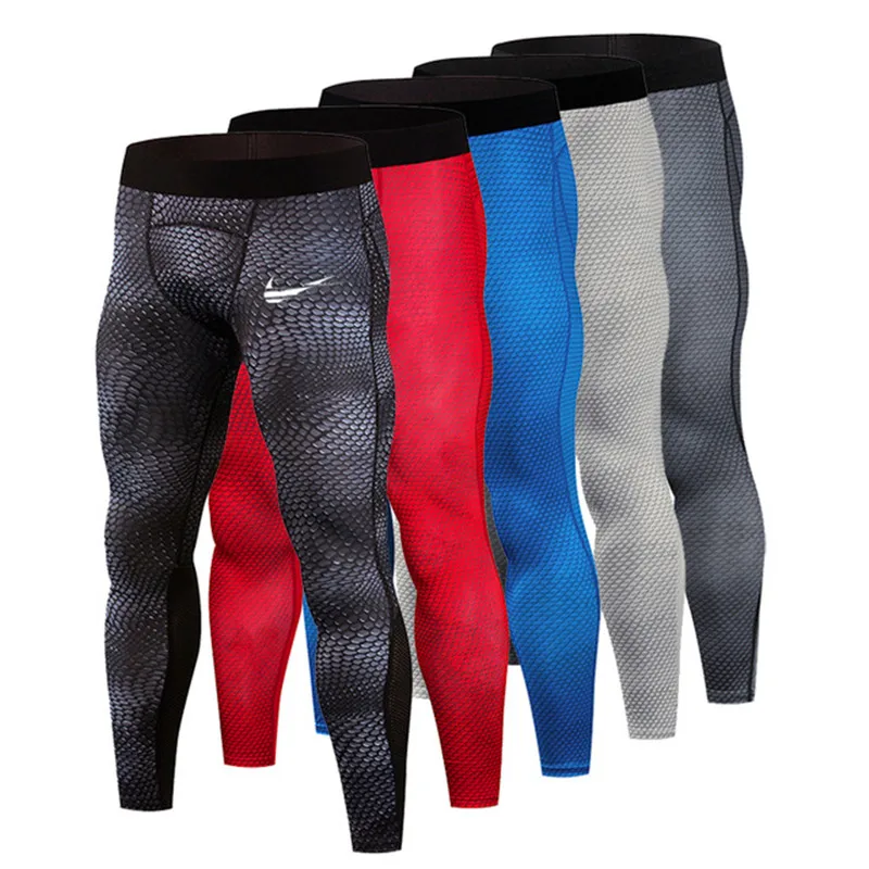 

snake skin print Compression pants mens Autumn jogger Gym sports running tights fitness elastic marathon quick-drying trousers